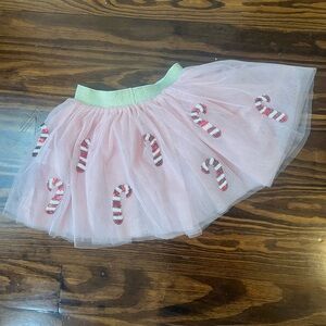 Pink Tulle Skirt with Candy Cane Design